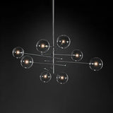 Kroonluchter glas modern met zwarte takstructuur