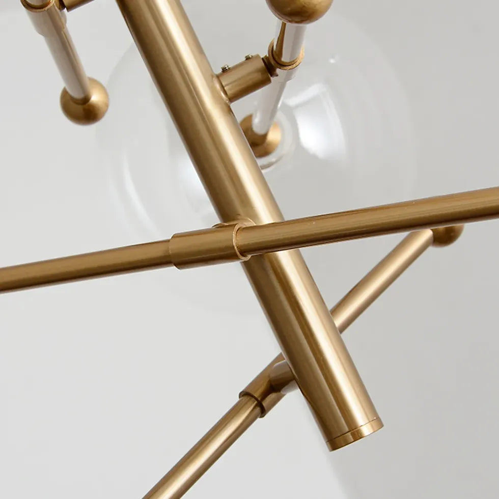 Kroonluchter glas modern met zwarte takstructuur
