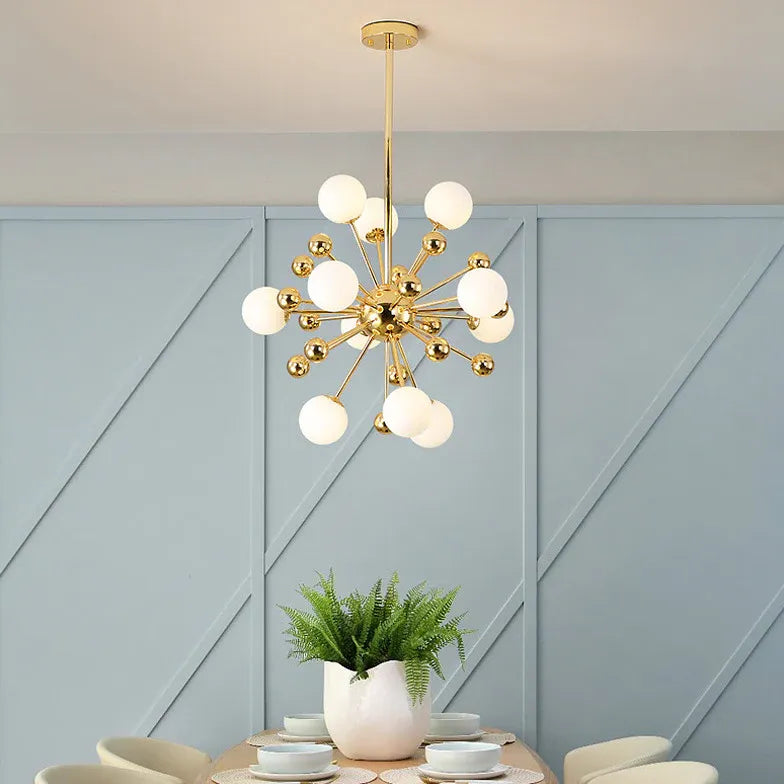 Goud kroonluchter voor moderne creatieve eetkamer
