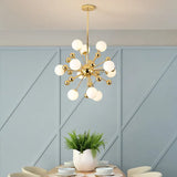 Goud kroonluchter voor moderne creatieve eetkamer