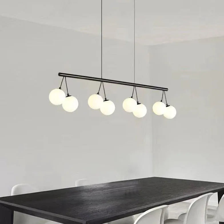 Hanglampen zwart ring en glazen bollen