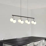Hanglampen zwart ring en glazen bollen
