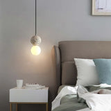 Bollamp hanglamp van steen slaapkamer