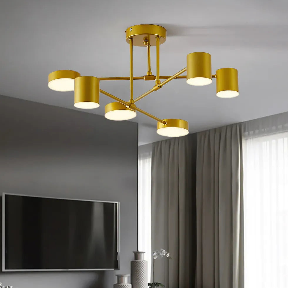Plafondlamp zwart slaapkamer met vertakte structuur