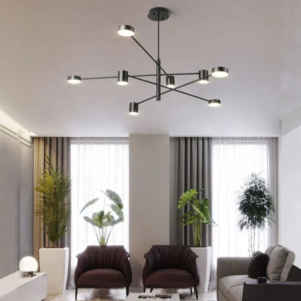 Zwarte industriële led hanglamp voor slaapkamer