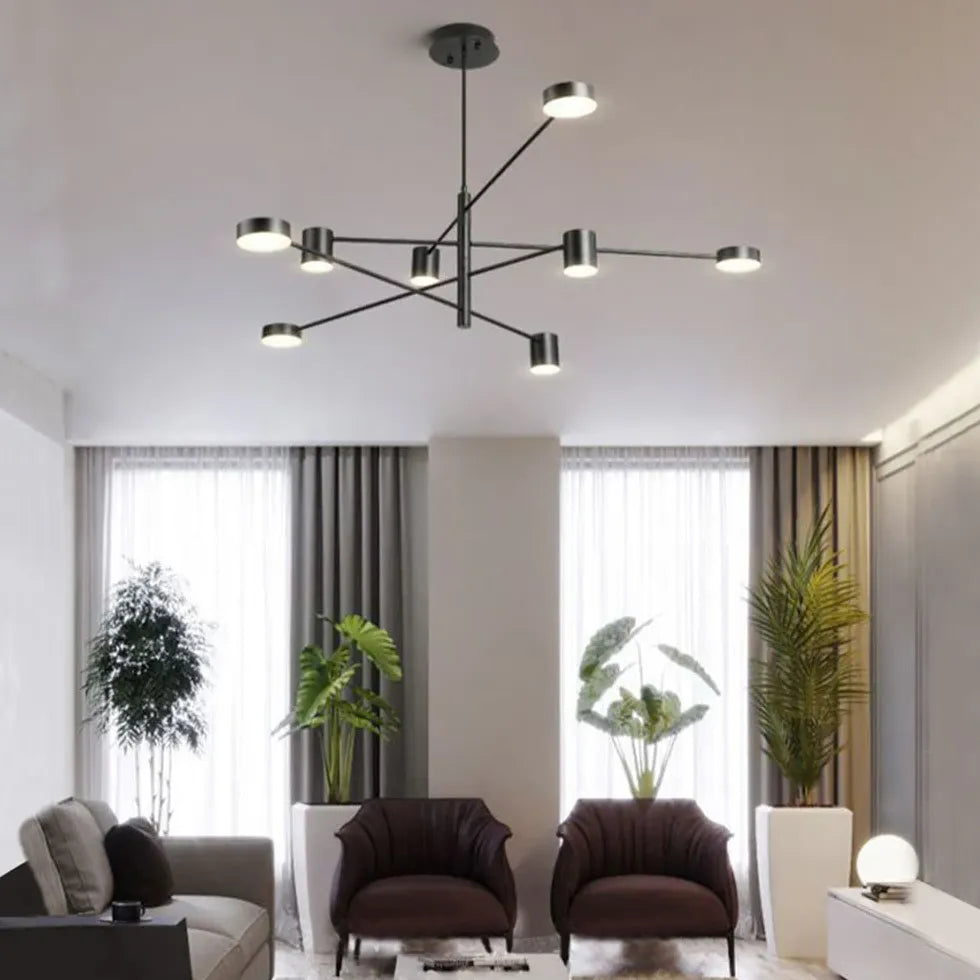 Zwarte industriële led hanglamp voor slaapkamer
