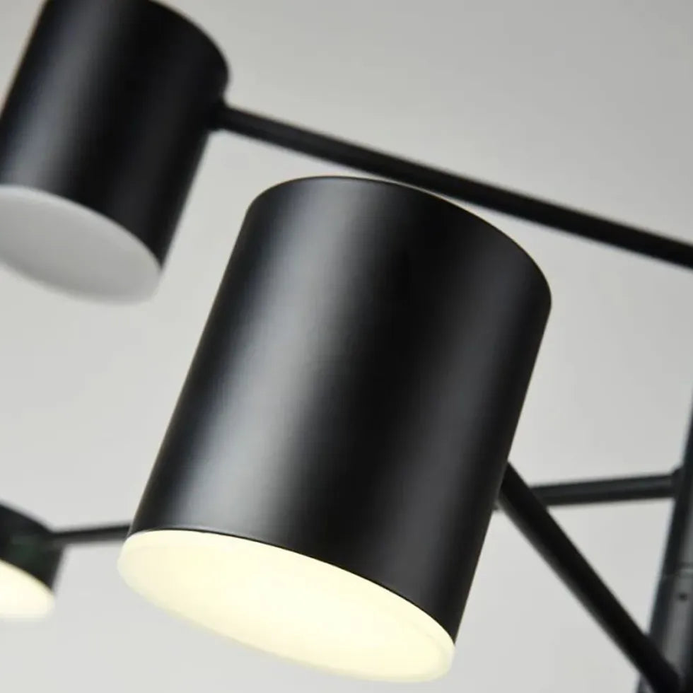 Zwarte industriële led hanglamp voor slaapkamer